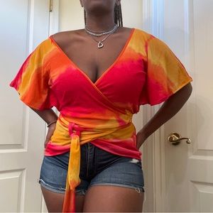 Sheer Sherbert Wrap Top